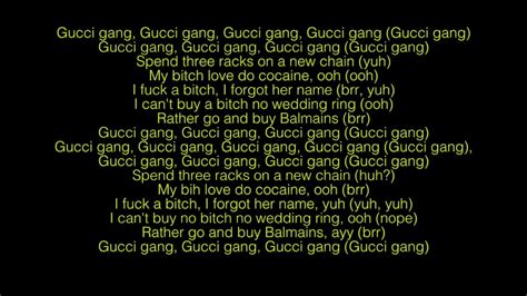 best gucci lyrics|lyrics gucci gang.